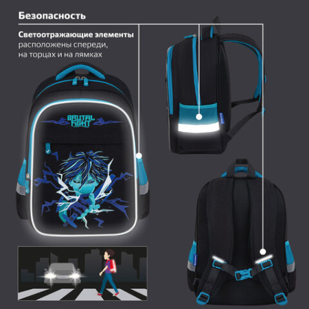 Рюкзак BRAUBERG FAVOUR, 2 отделения, 3 кармана, "Anime fight", 40х29х15 см, 272057 - МСК «Форвард»