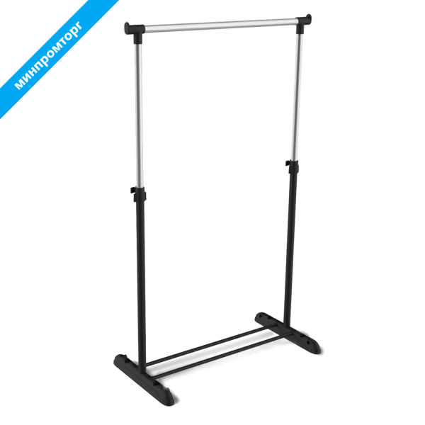 Вешалка для плечиков SHT-WR4340 (в1660*ш860*г440мм), пластик/металл, черная/хром, 603588