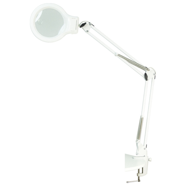 Настольная лампа светильник Трансвит Леда С20 ПРО на струбцине, СВЕТОДИОДНАЯ, 8 Вт, ЛУПА(4,5/9 раз), белый 236908