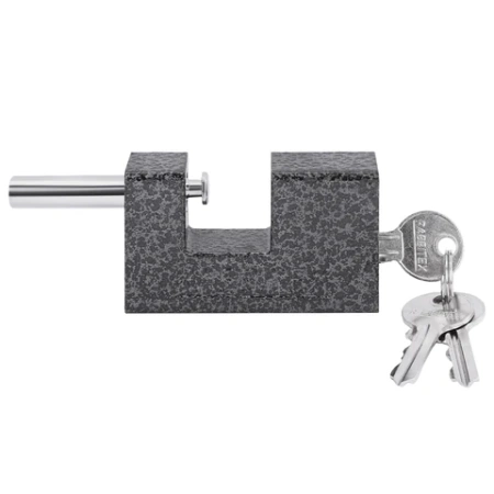 Замок навесной чугунный 80 мм "Гаражный" с полимерным покрытием, 3 ключа, RABBITEX (РАББИТЕКС), 671302 - МСК «Форвард»