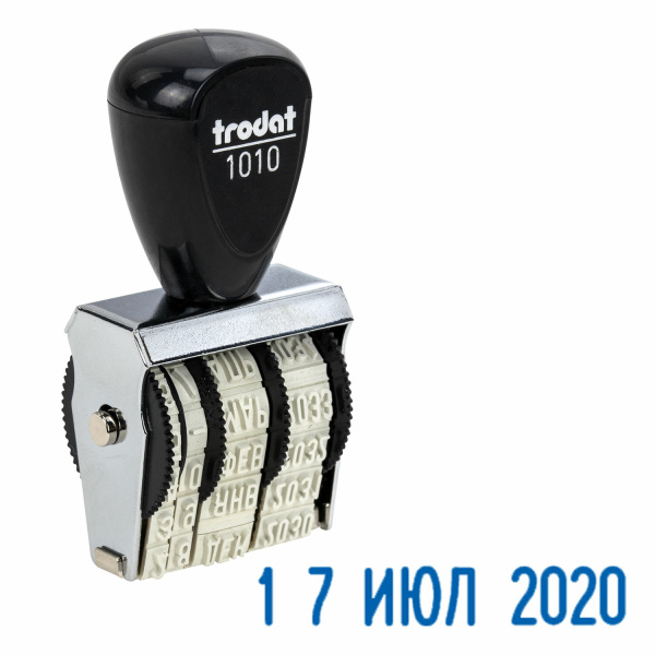 Датер ручной ленточный, оттиск 25*4мм, месяц буквами, TRODAT 1010, 78471 236803 