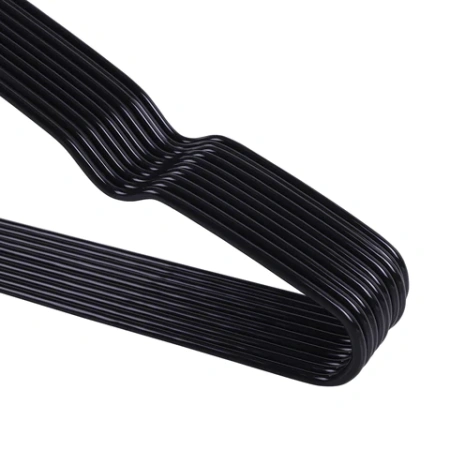 Вешалки-плечики для одежды, размер 48-50, металл, антискользящие, КОМПЛЕКТ 10 шт., черные, BRABIX PREMIUM, 608467 - МСК «Форвард»