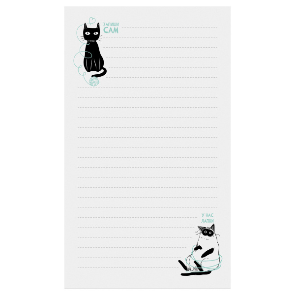 Блок для записей MESHU "Freak cats", 10*17см, 50л., на склейке MS_65015 378135 - МСК «Форвард»