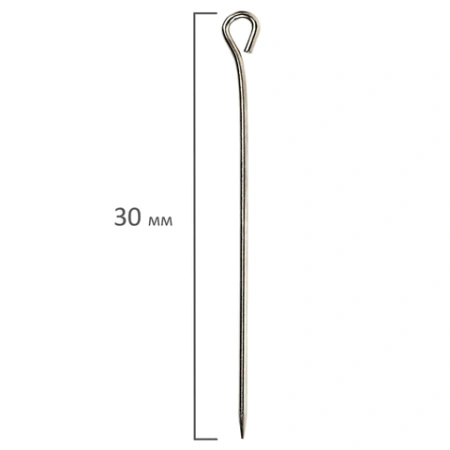 Булавки универсальные с головками-петельками BRAUBERG, 30 мм, 500 штук, в пластиковой коробке, 271319 - МСК «Форвард»