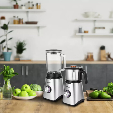 Блендер стационарный KITFORT КТ-1344, 800 Вт, 3 скорости, чаша 1,5 л, металл, черный/серебро 458158 - МСК «Форвард»