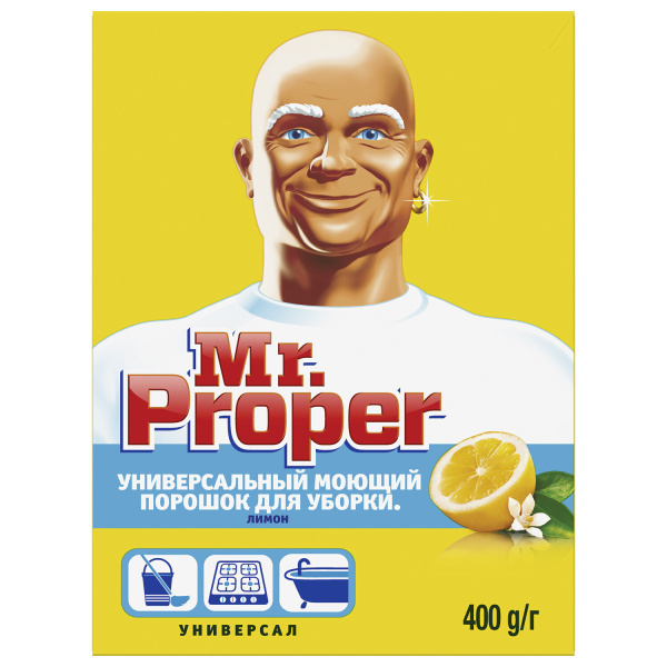 Чистящее средство 400г MR.PROPER (Мистер Пропер) "Лимон", универсал, порошок, 602436