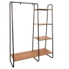 Вешалка-стеллаж ZMI "Скандинавия-1", 1470х1100х385 мм, 5 полок, металл/ЛДСП, черная/дуб, ГСС1 Ч 700930 - МСК «Форвард»