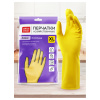 Перчатки резиновые хозяйственные OfficeClean ЛЮКС, многоразовые, хлопчатобумажное напыление, плотные, р.XL, желтые, пакет с европодвесом 337390 - МСК «Форвард»