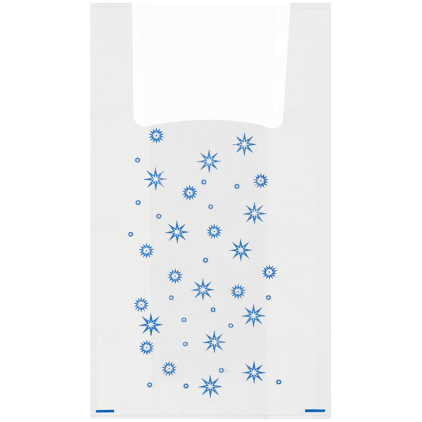 Пакет-майка OfficeClean "Звезды ", ПНД, 30+16*60см, 15мкм, белый 100шт 317608
