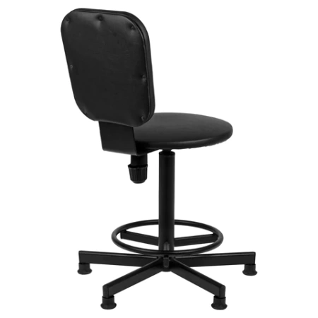 Стул кресло кассира, ресепшен РС37, на винте, без подлокотников, кожзам, черное 532040 - МСК «Форвард»