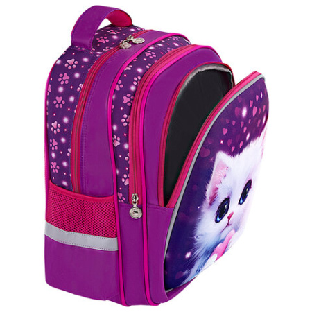 Рюкзак BRAUBERG KIDS MIND с пеналом в комплекте, 2 отделения, "Humble Cat", 40х28х18 см, 273176 - МСК «Форвард»