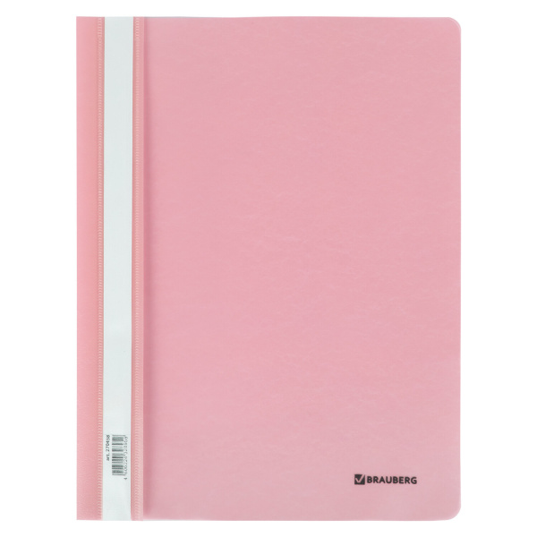 Скоросшиватель пластиковый BRAUBERG "Pastel" А4, 130/180 мкм, цвет персиковый, 270457