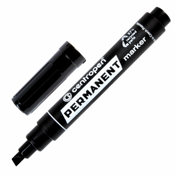 Маркер перманентный CENTROPEN 8576, ЧЕРНЫЙ, скошенный наконечник, 1-4,6 мм, 5 8576 0112 151098
