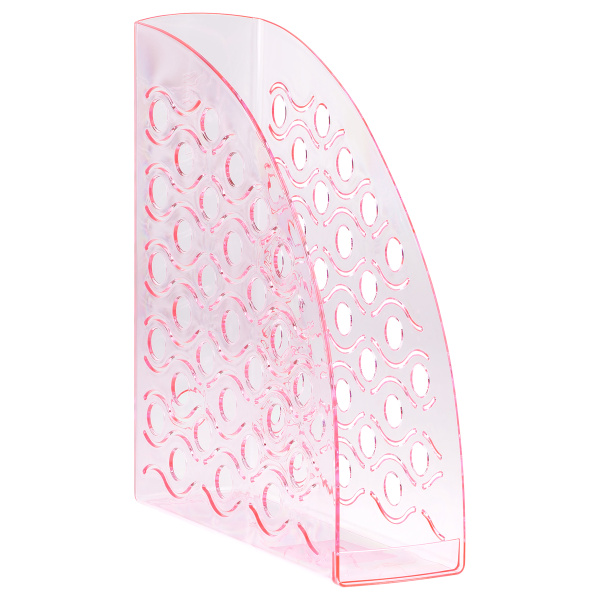 Лоток для бумаг вертикальный СТАММ "Вега", тонированный неоновый розовый, ширина 90мм ЛТВ-31744 351507