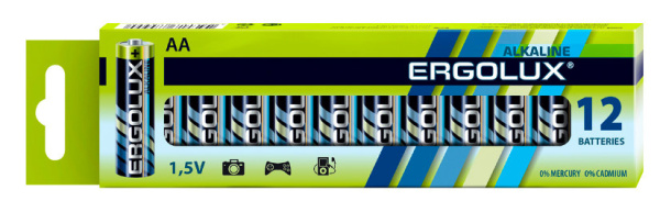 Батарейка АА пальчиковая Ergolux Alkaline КОМПЛЕКТ 12шт BP-12 LR6, 1.5В 11749 1568801 - МСК «Форвард»