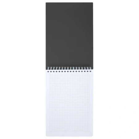 Блокнот А5, 80 л., силиконовый гребень, обложка пластик, клетка, BRAUBERG, серый, 117562 - МСК «Форвард»