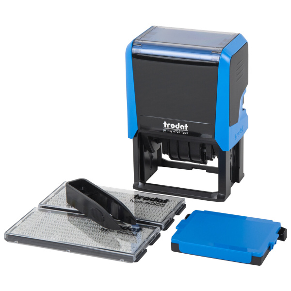 Датер самонаборный 6 строк+дата, оттиск 60*40мм син,TRODAT 4727 Bank, КАССЫ В КОМПЛ, 62256/188551  236805