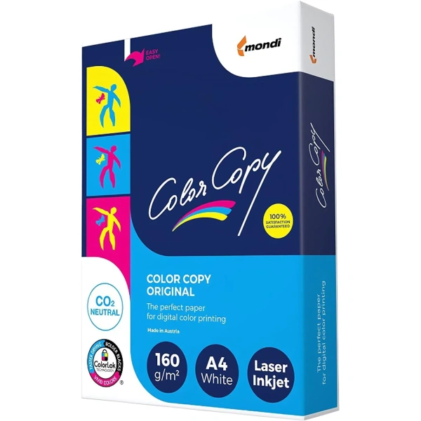 Бумага Color copy А4, 160г/м2, 250л 161% для цветной лазерной печати 65186