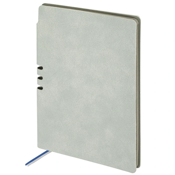 Блокнот А5 140х200мм BRAUBERG NEBRASKA под кожу, 80л, линия, серый, 113410