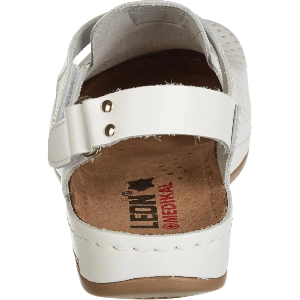 Сабо женские Leon MED951 ПУ из натуральной кожи белые размер 38 с ремешком 1421514 - МСК «Форвард»