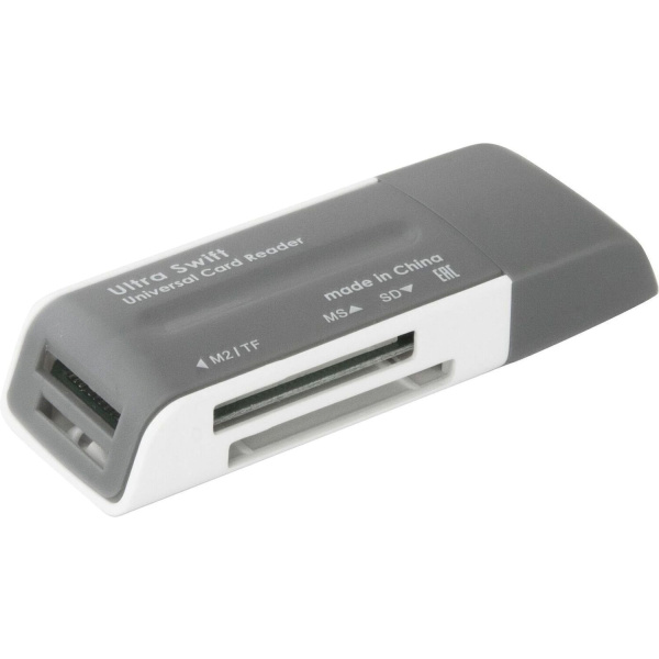 Картридер DEFENDER Ultra Swift, USB 2.0, порты SD, MMC, TF, M2, CF, XD, MS, 83260 512029