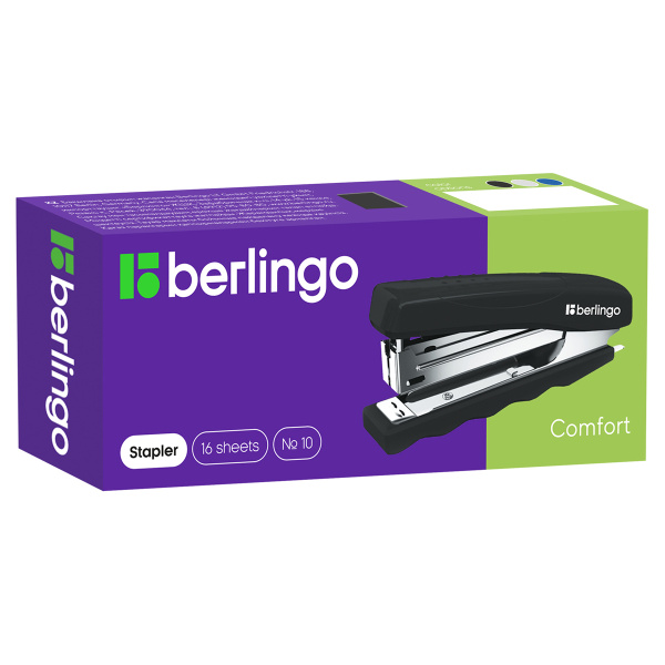 Степлер №10 Berlingo "Comfort" до 16л., пластиковый корпус, синий DSn_16261 299762 - МСК «Форвард»