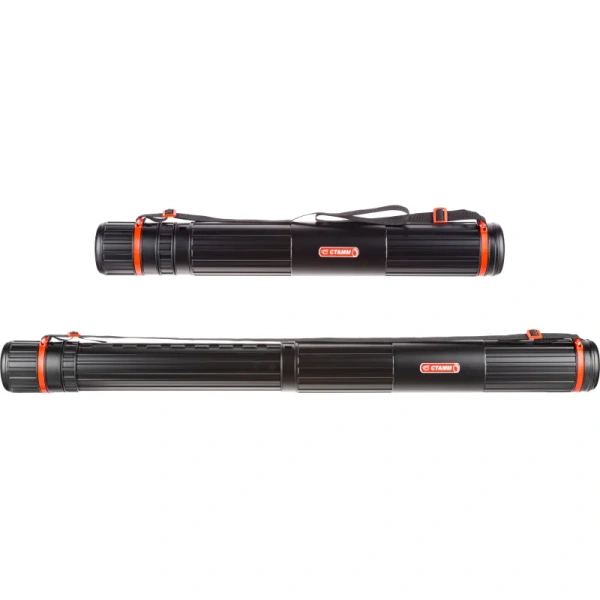 Тубус для чертежей телескопический, диам.9см, 70-110см, А0, черный на ремне, СТАММ ПТ11  231146