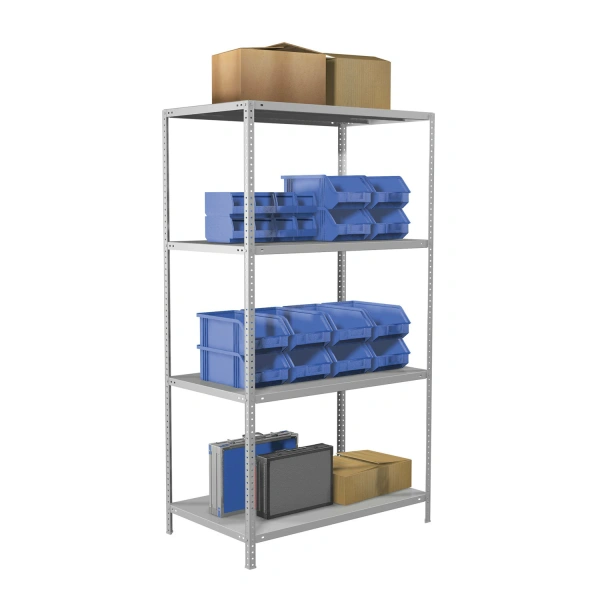 Стеллаж металлический BRABIX MS KD-180/60-4, (в1800*ш1000*г600мм), 4 полки, сборная стойка, 291117 S