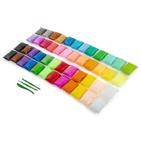 Пластилин супер лёгкий воздушный застывающий 48 шт. (36 цветов + 12 базовых), 480 г, 3 стека, BRAUBERG KIDS, 106310 - МСК «Форвард»