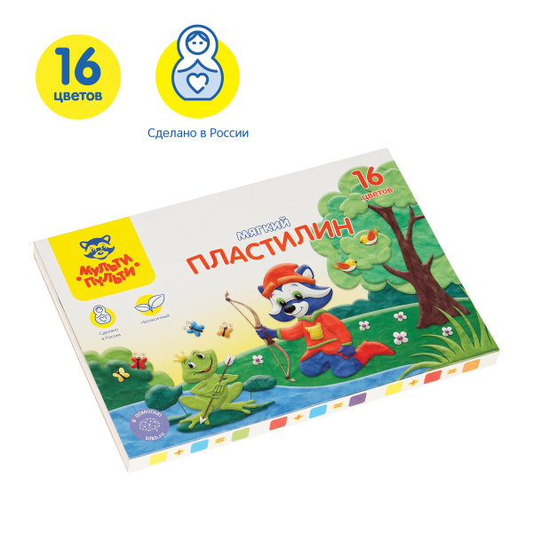 Пластилин Мульти-Пульти "Енот в сказке", 16 цветов, 192г, со стеком, картон МП_41712 328897 - МСК «Форвард»