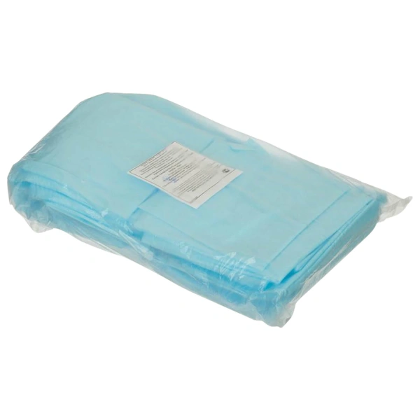 Простыня голубая нестерильная 70х80 см. КОМПЛЕКТ 40 шт. спанбонд 25 г/м2, ГЕКСА  630135