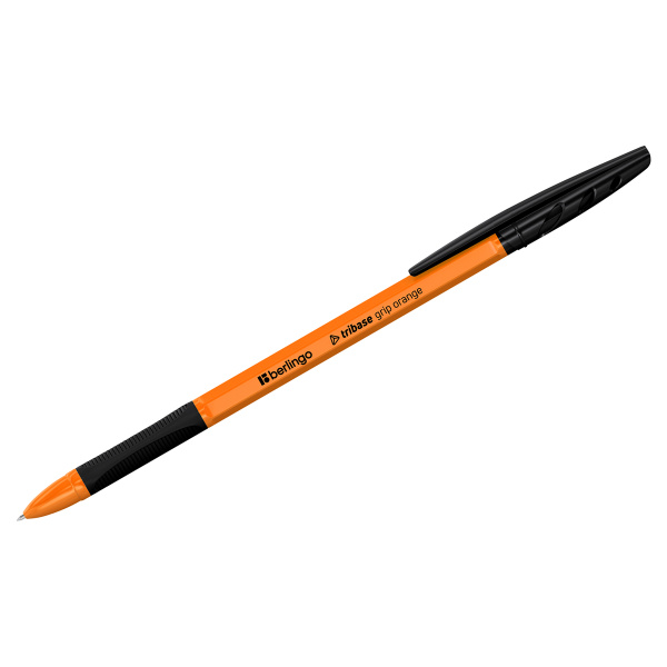 Ручка шариковая Berlingo "Tribase grip orange" черная, 0,7мм, грип корпус оранжевый CBp_70964 355445