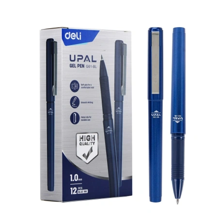 Ручка гелевая Deli Upal синяя узел 0,7мм грип корпус синий EG61-BL 1744267 - МСК «Форвард»