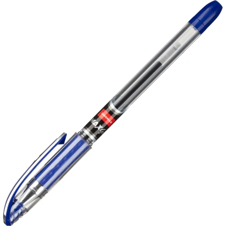 Ручка гелевая Unomax (Unimax) Max Gel синяя узел 0,5мм игольч. након. грип корпус прозрачный 722472 - МСК «Форвард»