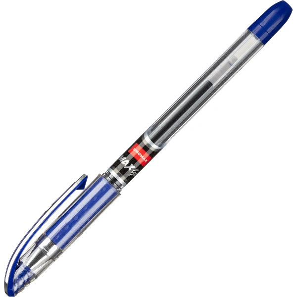 Ручка гелевая Unomax (Unimax) Max Gel синяя узел 0,5мм игольч. након. грип корпус прозрачный 722472 - МСК «Форвард»