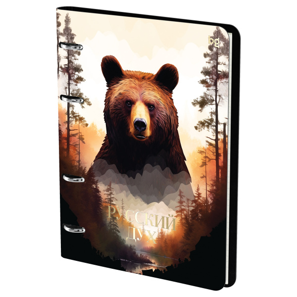 Тетрадь на кольцах А5, 120л., кожзам, BG "Русский дух", иск. кожа, тиснение фольгой 367488 - МСК «Форвард»