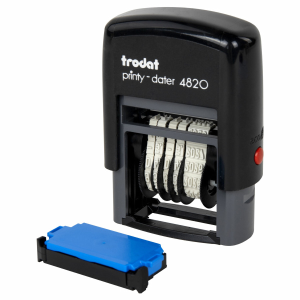 Датер-мини месяц цифрами, оттиск 22*4мм синий, TRODAT 4820 BANK, корпус черный 82498  235580