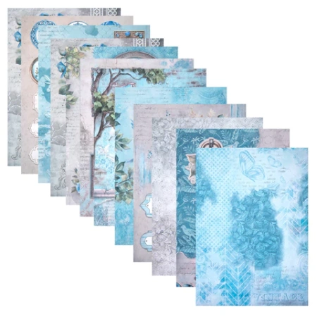 Бумага для скрапбукинга 15х21 см "В лазурных тонах", двусторонняя, 12 листов, 240 г/м2, ОСТРОВ СОКРОВИЩ, 665442 - МСК «Форвард»