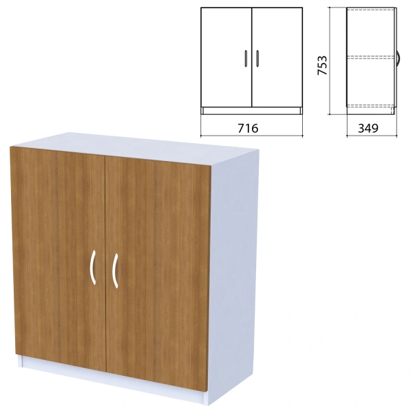 Шкаф закрытый "Бюджет", 716х349х753 мм, орех 190 (КОМПЛЕКТ) 981180
