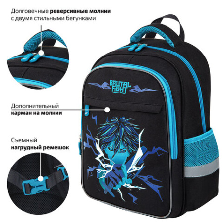 Рюкзак BRAUBERG FAVOUR, 2 отделения, 3 кармана, "Anime fight", 40х29х15 см, 272057 - МСК «Форвард»