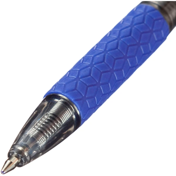 Ручка шариковая автоматическая Deli Arrow СИНЯЯ грип 0,5мм корпус прозрачный EQ01930 1684057 - МСК «Форвард»