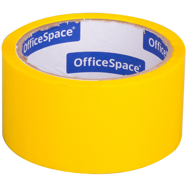 Клейкая лента упаковочная OfficeSpace, 48мм*40м, 45мкм, желтая, ШК КЛ_6286 212003