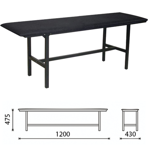 Банкетка без спинки "Берта" (ш1200*г430*в475), УСИЛЕННАЯ, черн.каркас, кожзам черн,разбор.,БМ4 К01 531262