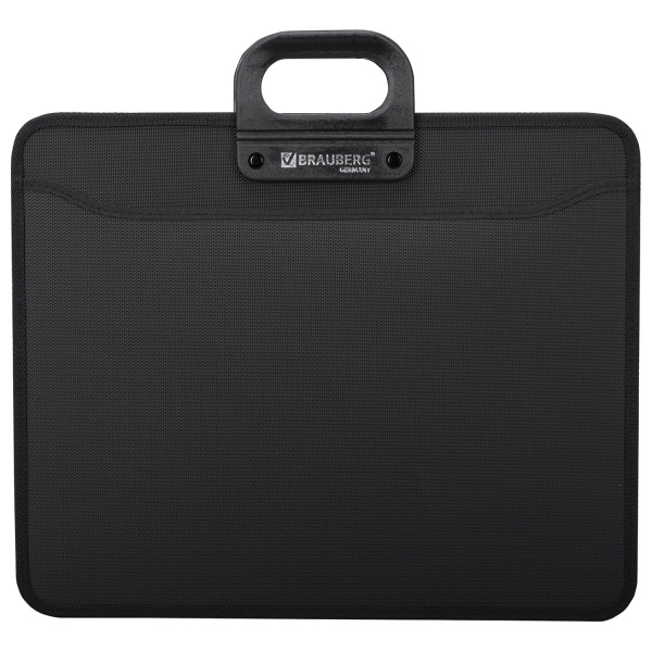 Папка-портфель пласт. БОЛЬШОГО ФОРМАТА BRAUBERG ПОРТФОЛИО А3 (470х380х130мм), 3 отд., черный, 223081