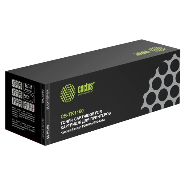 Тонер-картридж CACTUS (CS-TK1160) для KYOCERA Ecosys P2040dn/P2040dw, ресурс 7200 стр CS-TK1160 362966