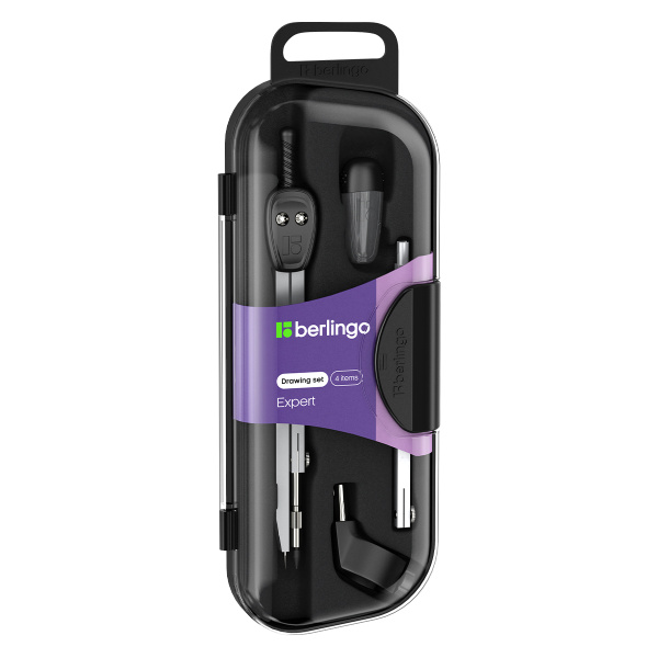 Готовальня Berlingo "Expert", 4 предмета, циркуль 135мм, пластиковый футляр DS_00404 231677
