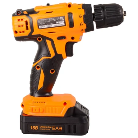 Дрель-шуруповерт безударная АККУМУЛЯТОРНАЯ, с двумя аккумуляторами 2 Ач, 18 В, ВИХРЬ ДА-18Л-2К, 72/14/9 671120 - МСК «Форвард»