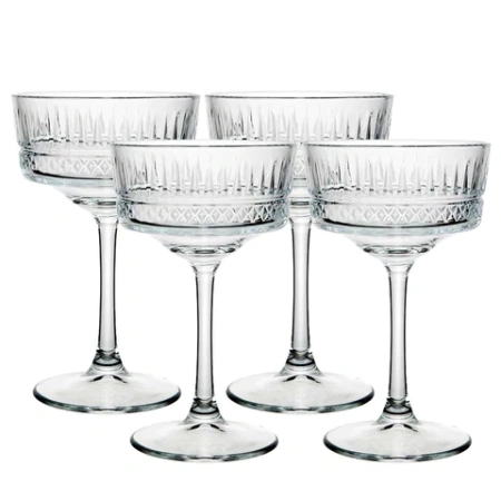 Бокал для шампанского на ножке широкий, 260 мл, КОМПЛЕКТ 4 штуки, стекло, PASABAHCE "ЭЛИЗИЯ", фирменная подарочная упаковка, 440436 700572 - МСК «Форвард»