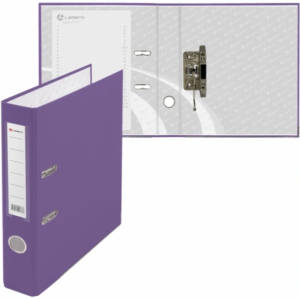 Папка регистратор 50мм А4 РР фиолетовая, металлическая окантовка, карман AF0601-VL1/AF0601-VL1 Lamark (Ламарк) 128/73109 - МСК «Форвард»