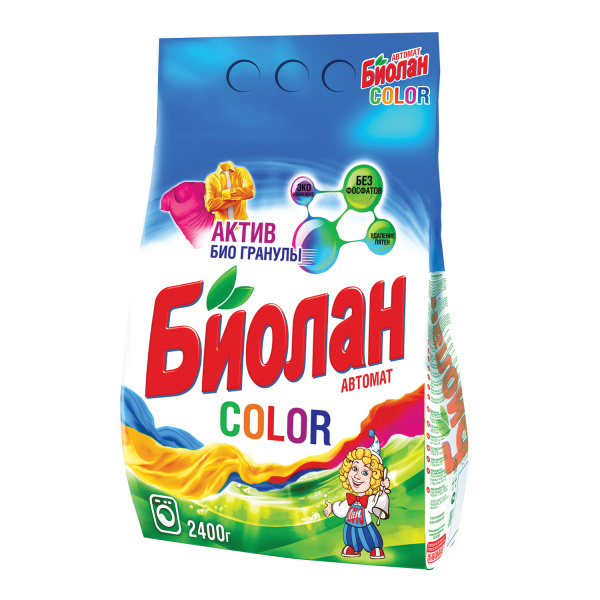 Стиральный порошок автомат 2,4кг БИОЛАН Color, 103-4 601633